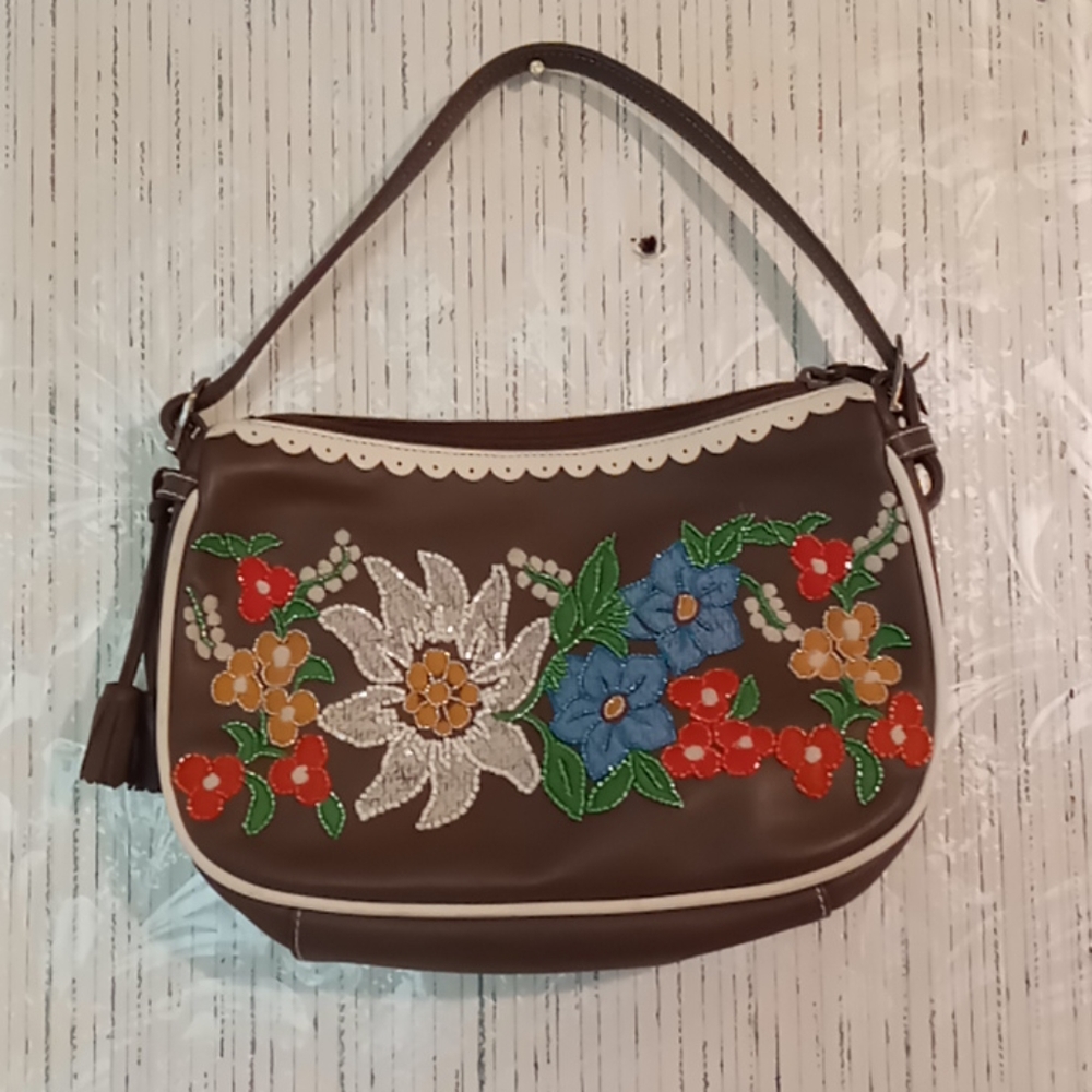Isabella Fiore beaded bag, floral print